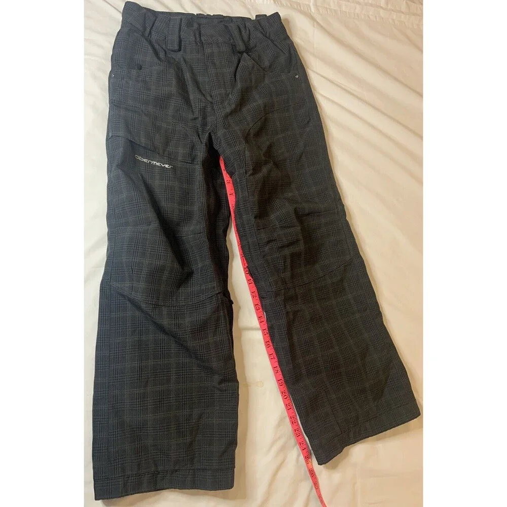 Obermeyer EWS Gray Plaid Snow Ski Pants Insulated Adjustable Waist Juniors 12